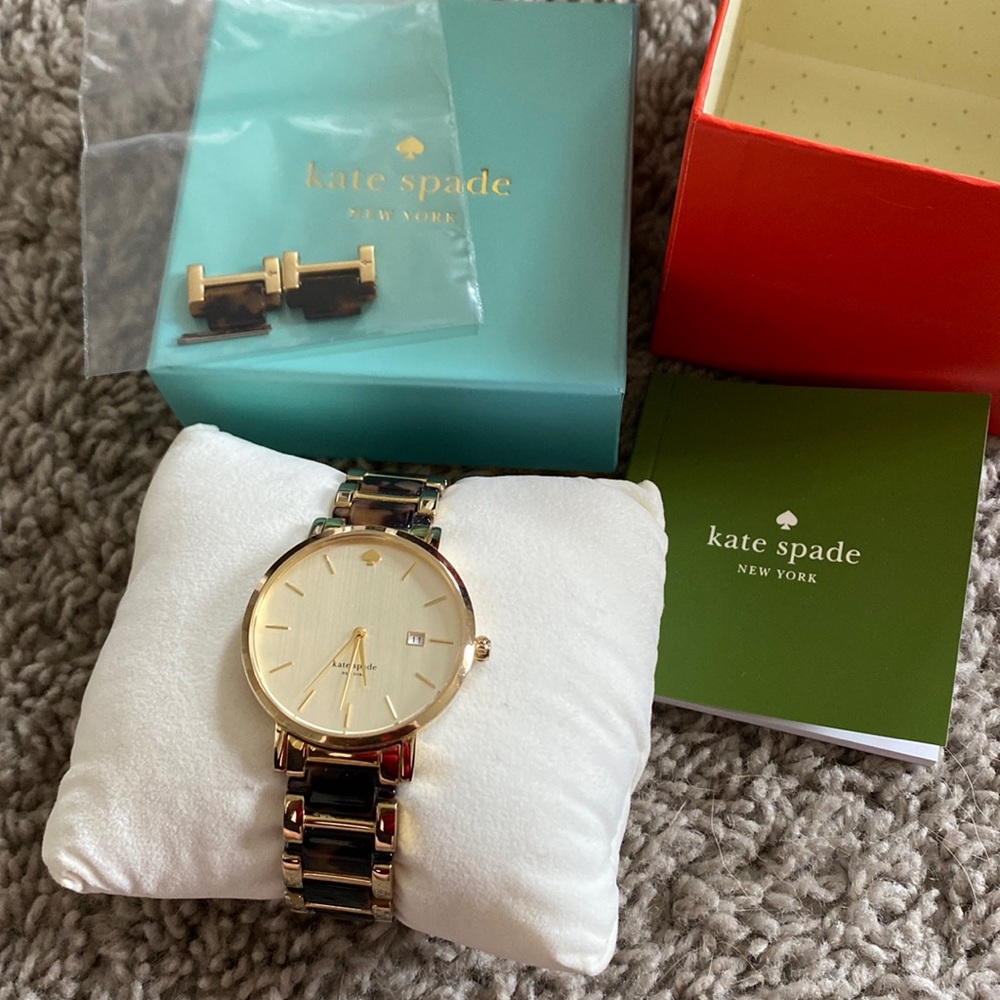 Kate Spade Tortoise Shell Gold Watch